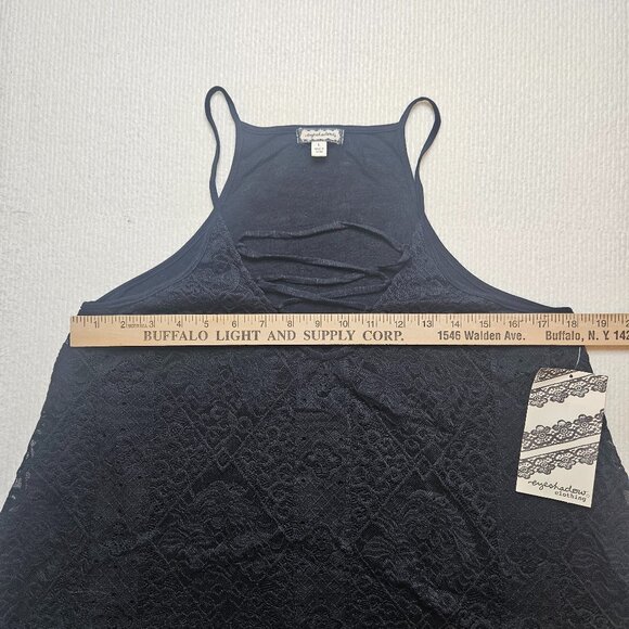 NWT eyeshadow black lace halter swing top - size Large - Picture 4 of 9